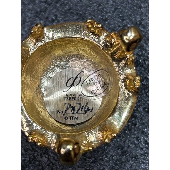 House of Faberge Franklin Mint Egg Jewels in the Garden Hummingbird w/Gold Base - Picture 8 of 10